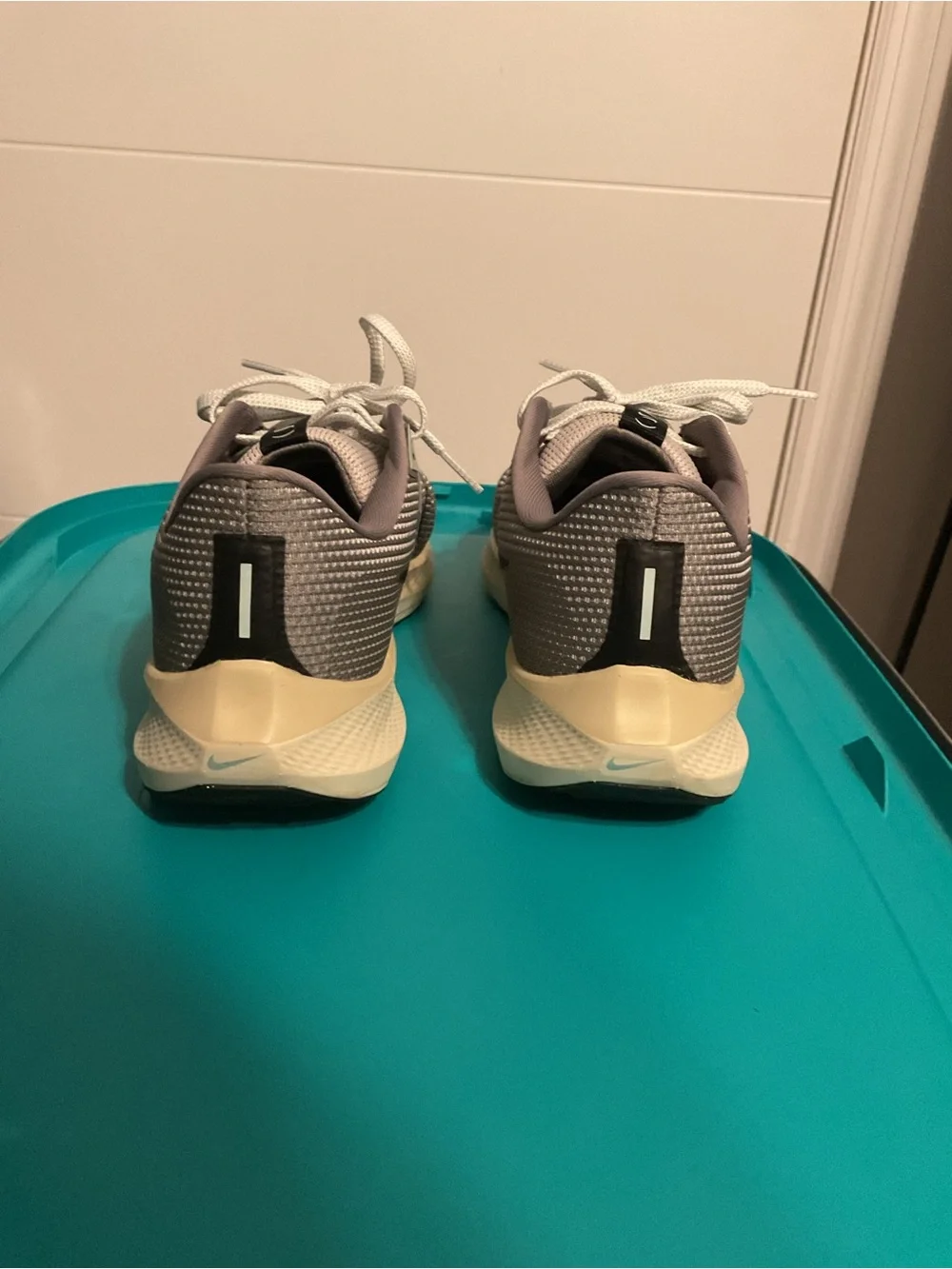 Nike men’s Gray and Mint Green Running Sneakers